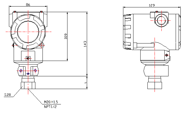 SM3151 TAP压力-绝压变送器形状和安装尺寸