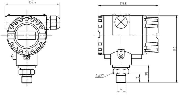 防爆压力变送器尺寸图