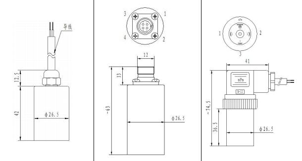 SI-300 压力传感器4-20mA/电压 3 压力传感器 4-20mA/电压尺寸图