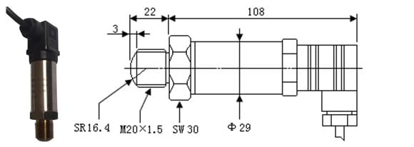SI-702Q超高压传感器 尺寸图