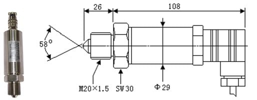 SI-702Z超高压传感器 尺寸图