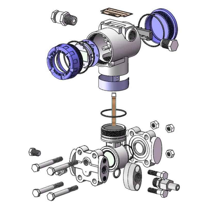 Differential Pressure Transmitters 13 Internal decomposition diagram