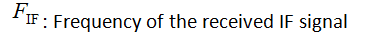 Frequency of the received IF signal