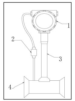 Vortex Shedding Flow Meter 2 LUGB vortex flowmeter product structure drawing