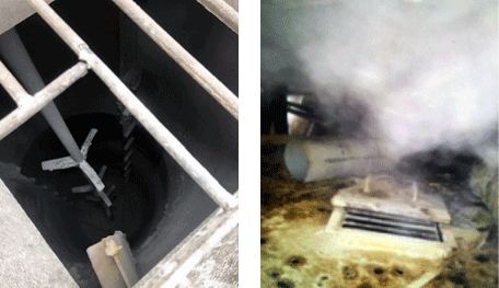 liquid level measurement with stirring and strong steam