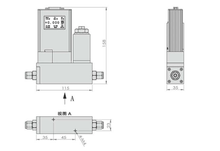 Liquid mass flow controller 24 Liquid-mass-flow-controller-Dimensions-2