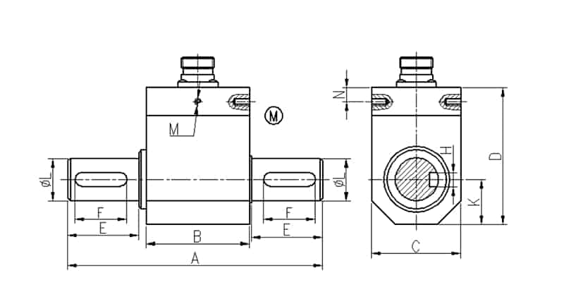 1050A系列动态扭矩传感器 2 1050A Series Dynamic Torque Transducer Dimensions