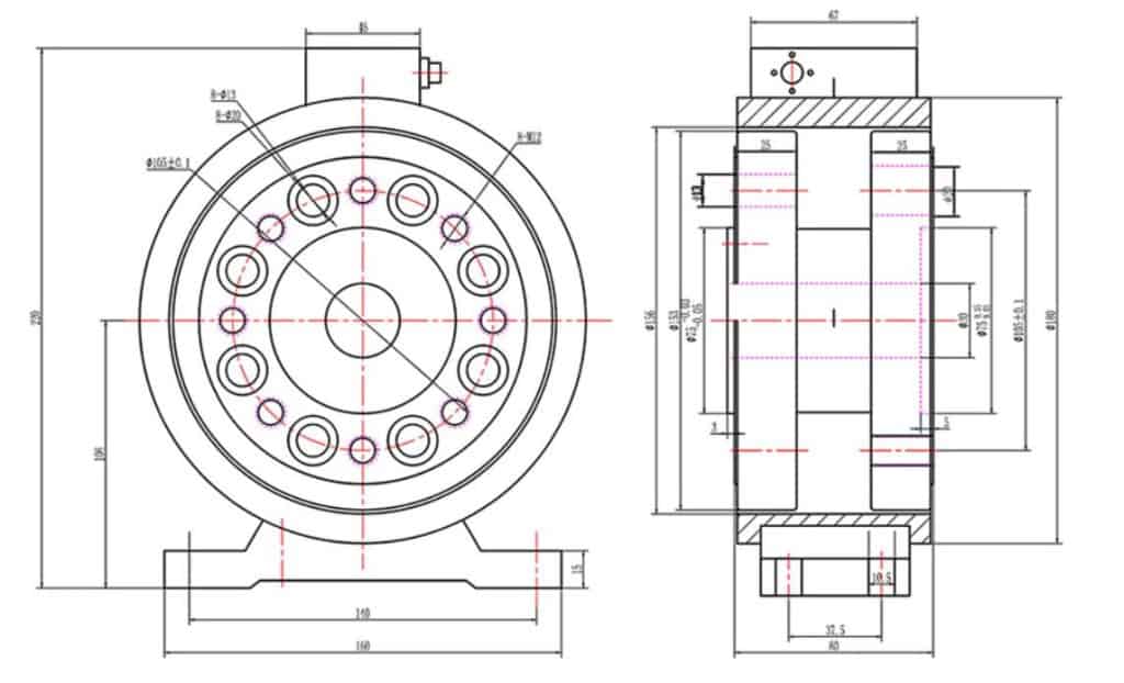 807 Rotary Torque Sensor Dimensions
