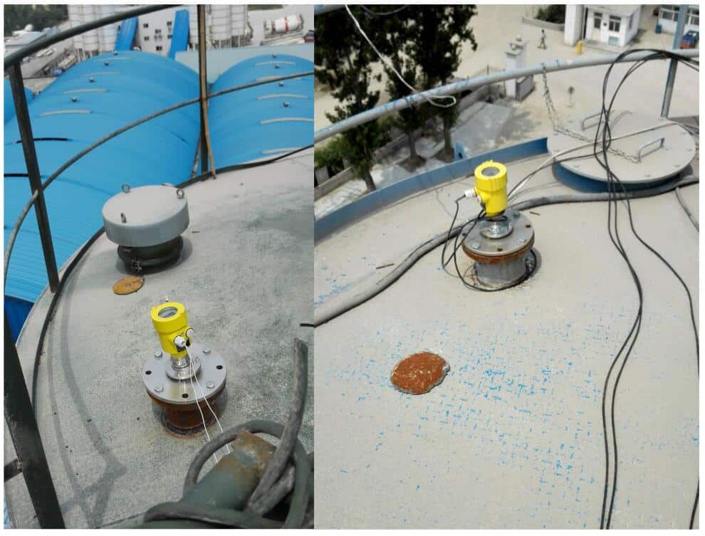 Cement powder level measurement