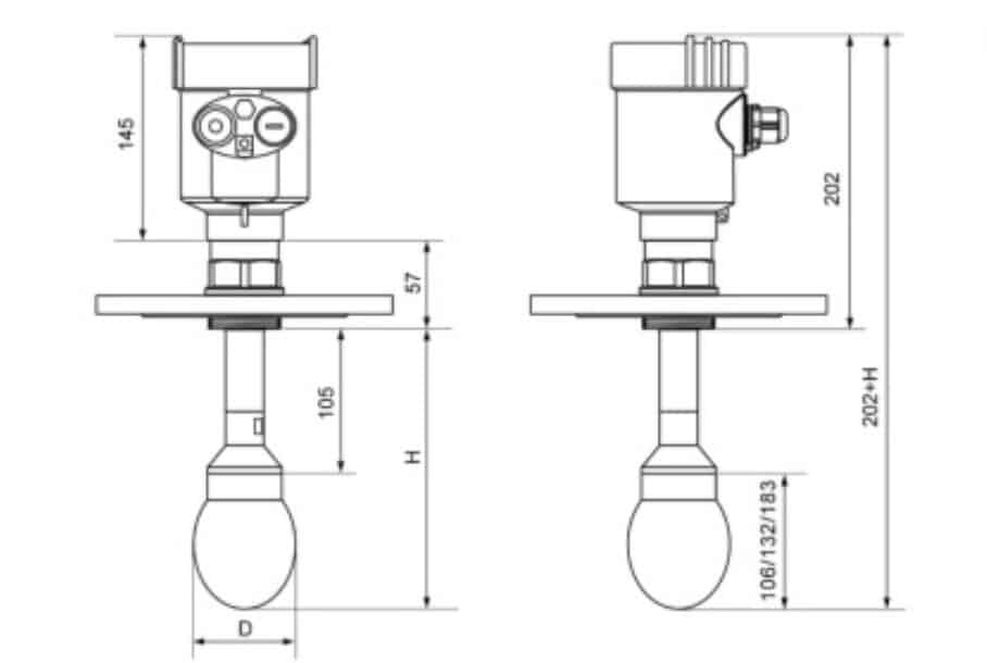 雷达液位计的雷达天线类型:如何选择? 22 drop antenna- radar level meter